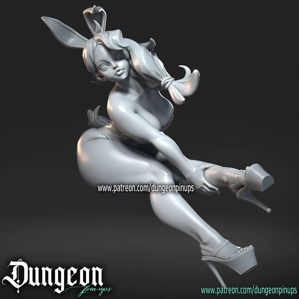 Coelhinha Procurando — Miniatura 3D Pin-up Bunny Girl | RN Estudio