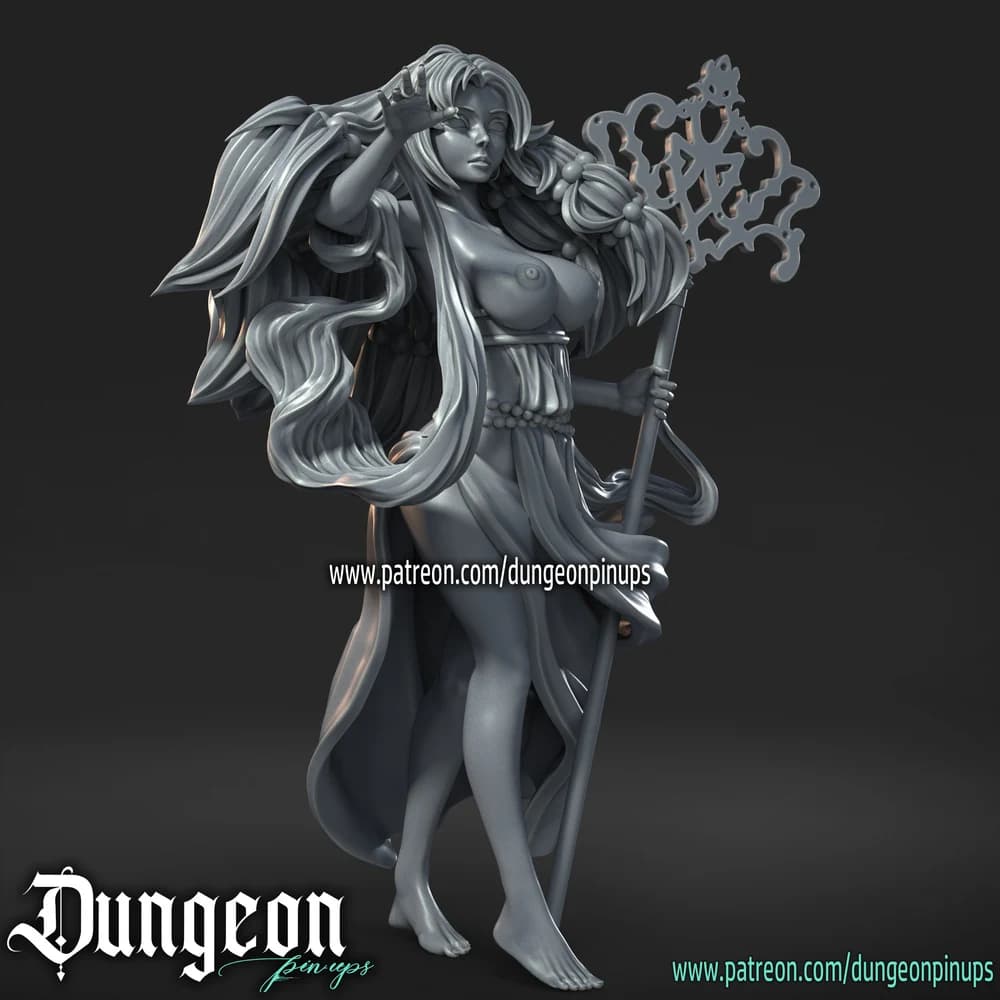 Sacerdotisa da Coroa do Dragão — Miniatura 3D Fantasia | RN Estudio