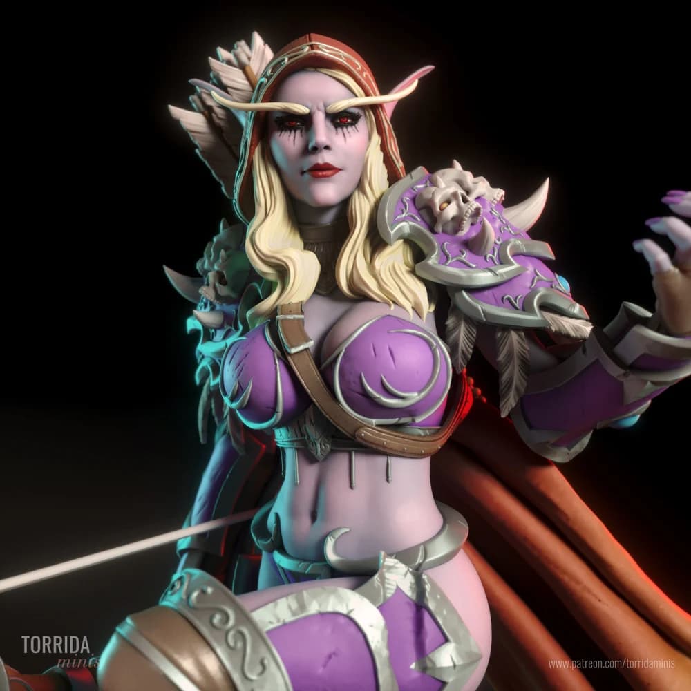 Sylvanas Windrunner — Miniatura 3D Fantasia Épica | Torrida Minis