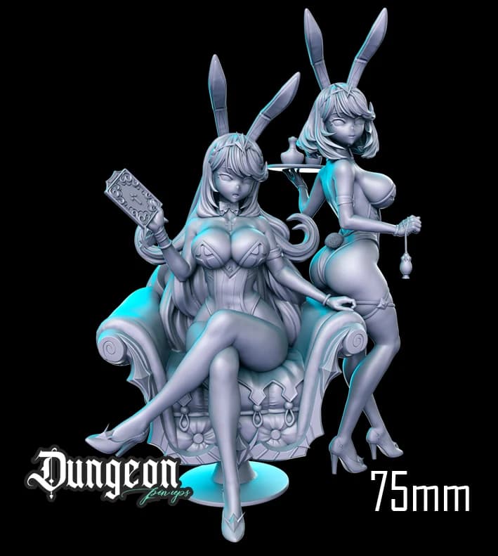 Pyra e Mythra — Miniatura 3D Bunny Girl | RN Estudio