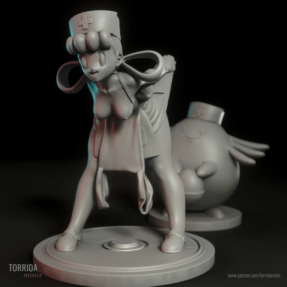 Nurse Joy — Miniatura 3D Pin-up Anime | Torrida Minis