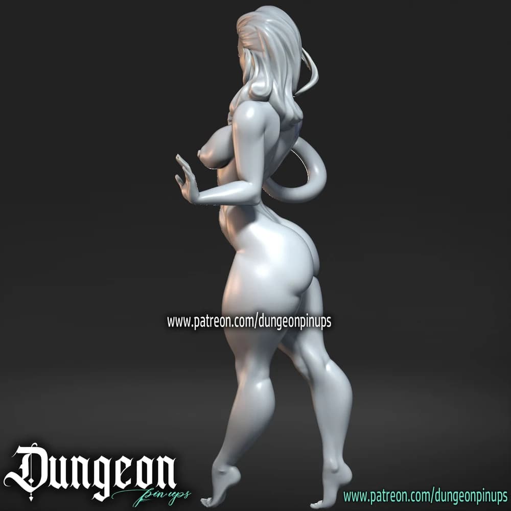 Zoe e o Gato — Miniatura 3D Pin-up | RN Estudio