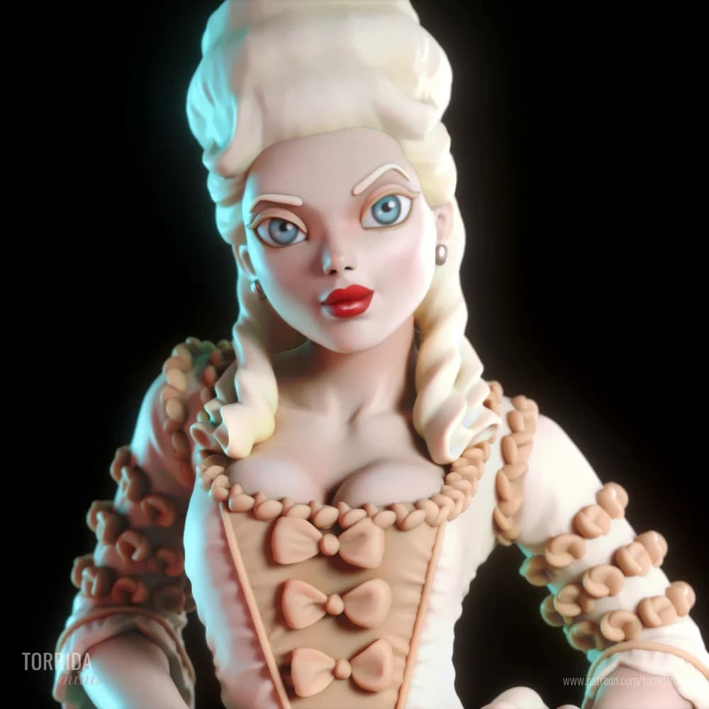 Marie Antoinette — Miniatura 3D Pin-up Histórica | Torrida Minis