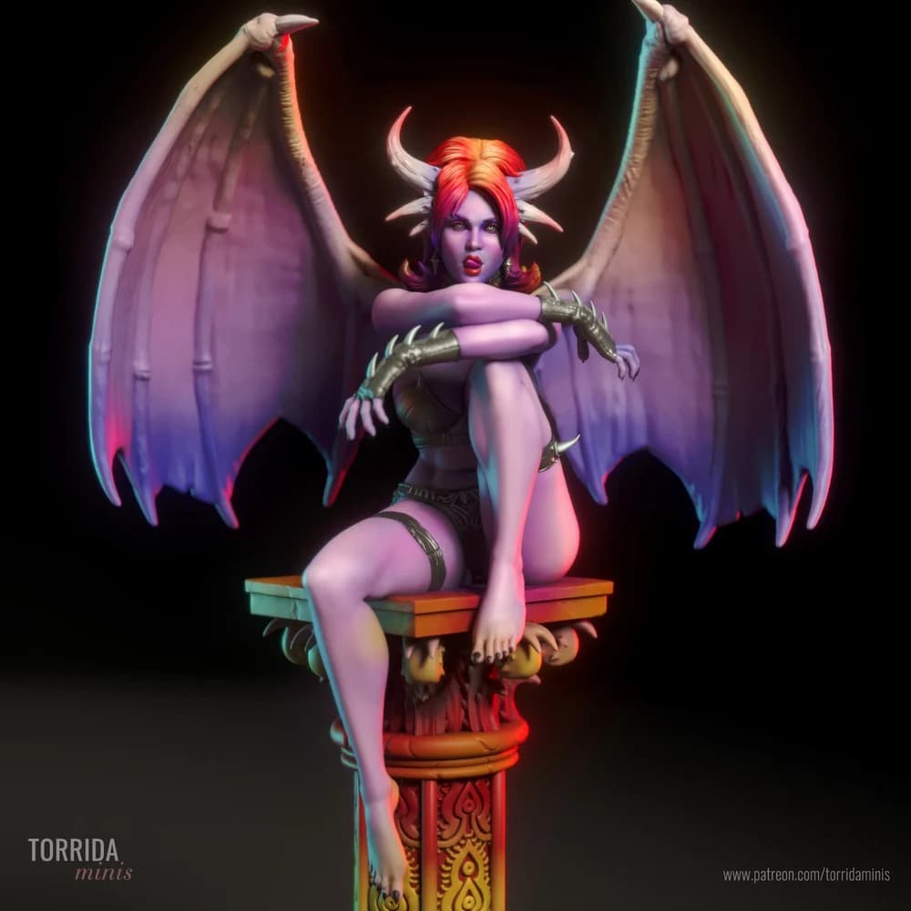 Zissa — Miniatura 3D Súcubo de Fantasia | Torrida Minis