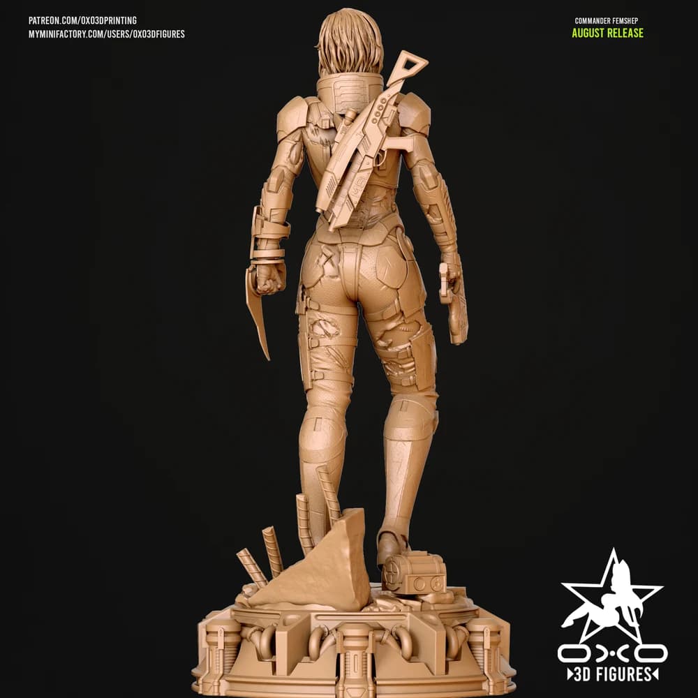 Comandante FemShep — Miniatura 3D Sci-Fi | OXO3D