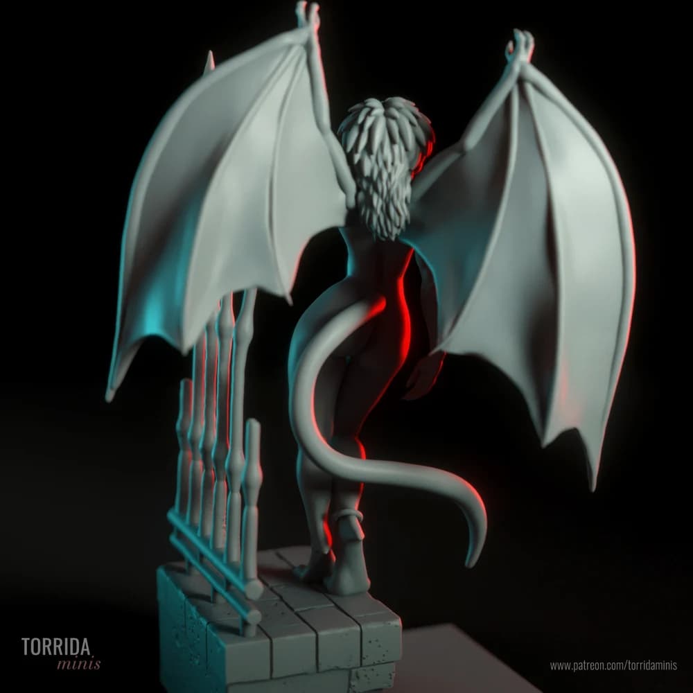 Demona — Miniatura 3D Fantasia Gótica | Torrida Minis
