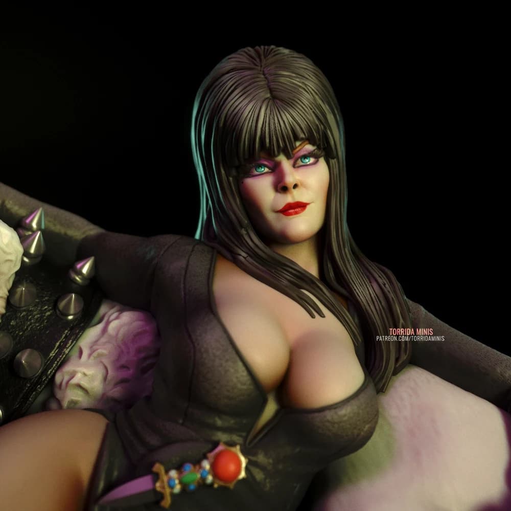 Elvira — Miniatura 3D Gótica Pinup | Torrida Minis