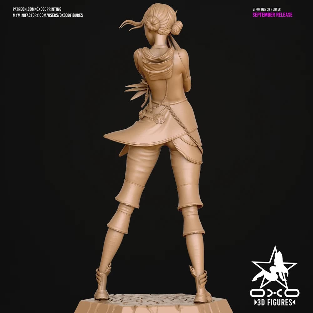 Zoey Caçadora de Demônios K-pop — Miniatura 3D Fantasia Oriental | OXO3D