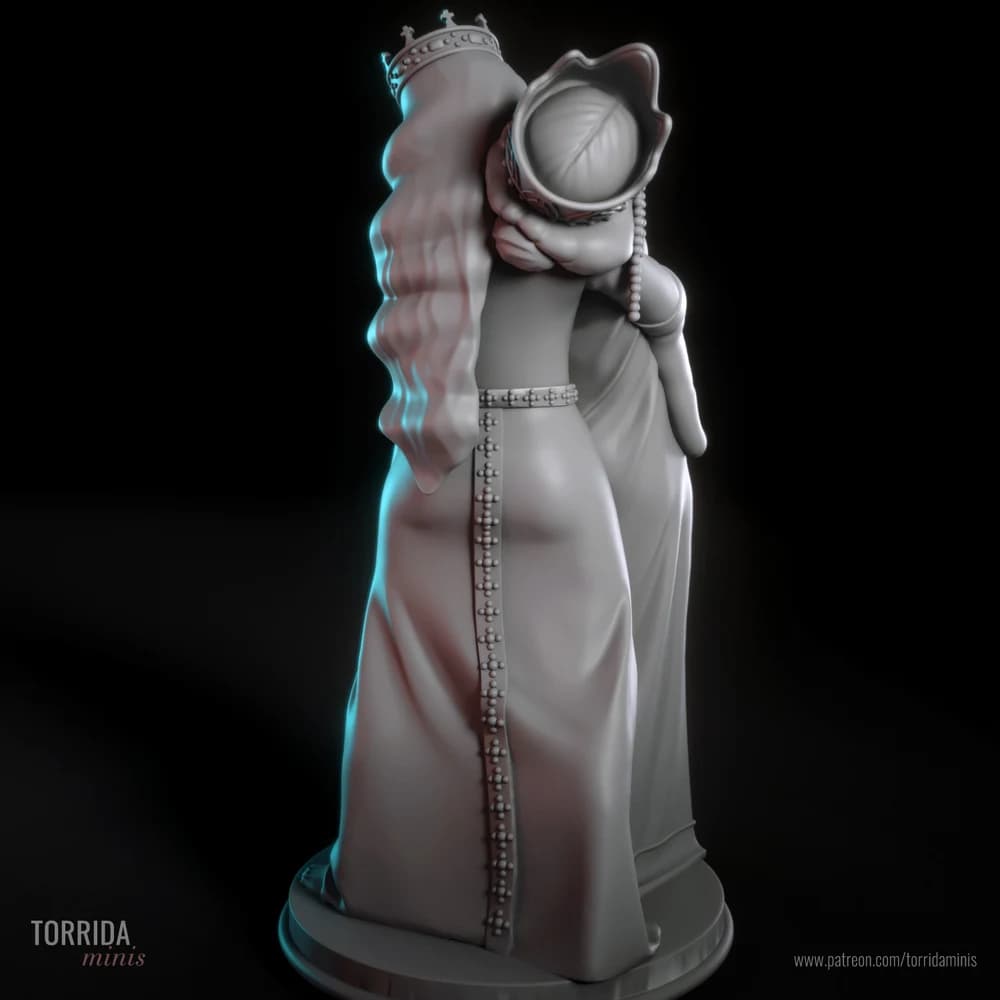Rainhas Theodora & Isabella — Miniatura 3D Fantasia Histórica | Torrida Minis