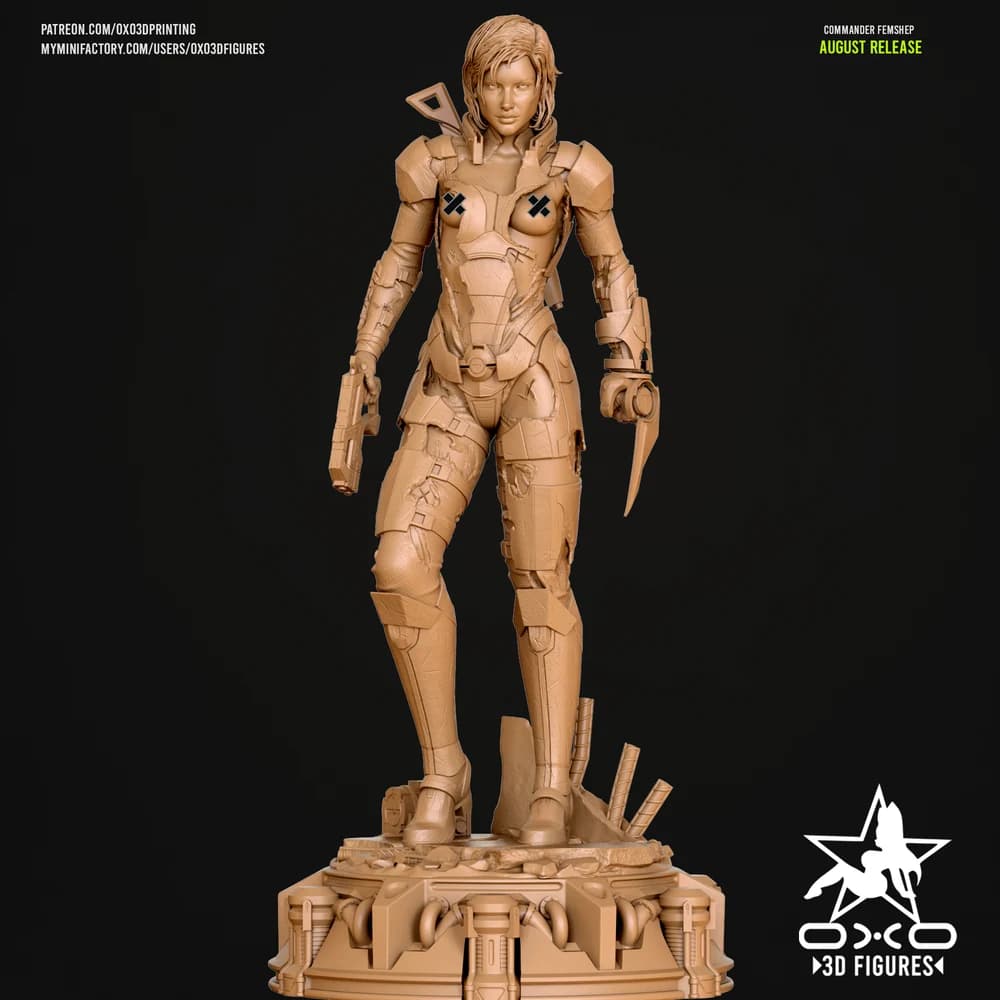 Comandante FemShep — Miniatura 3D Sci-Fi | OXO3D