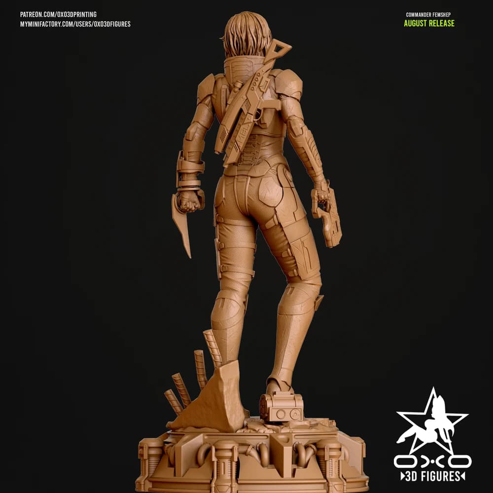 Comandante FemShep — Miniatura 3D Sci-Fi | OXO3D