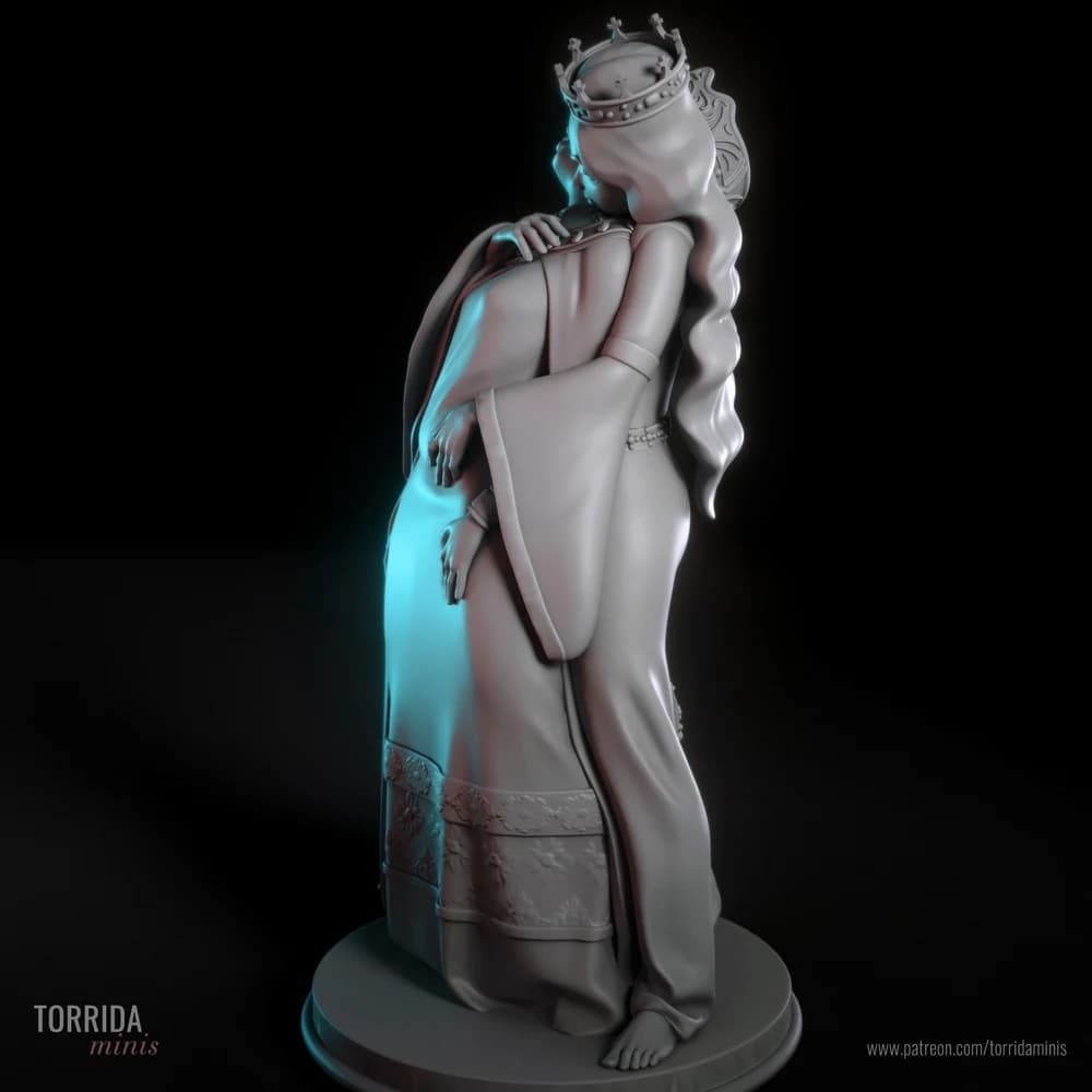Rainhas Theodora & Isabella — Miniatura 3D Fantasia Histórica | Torrida Minis