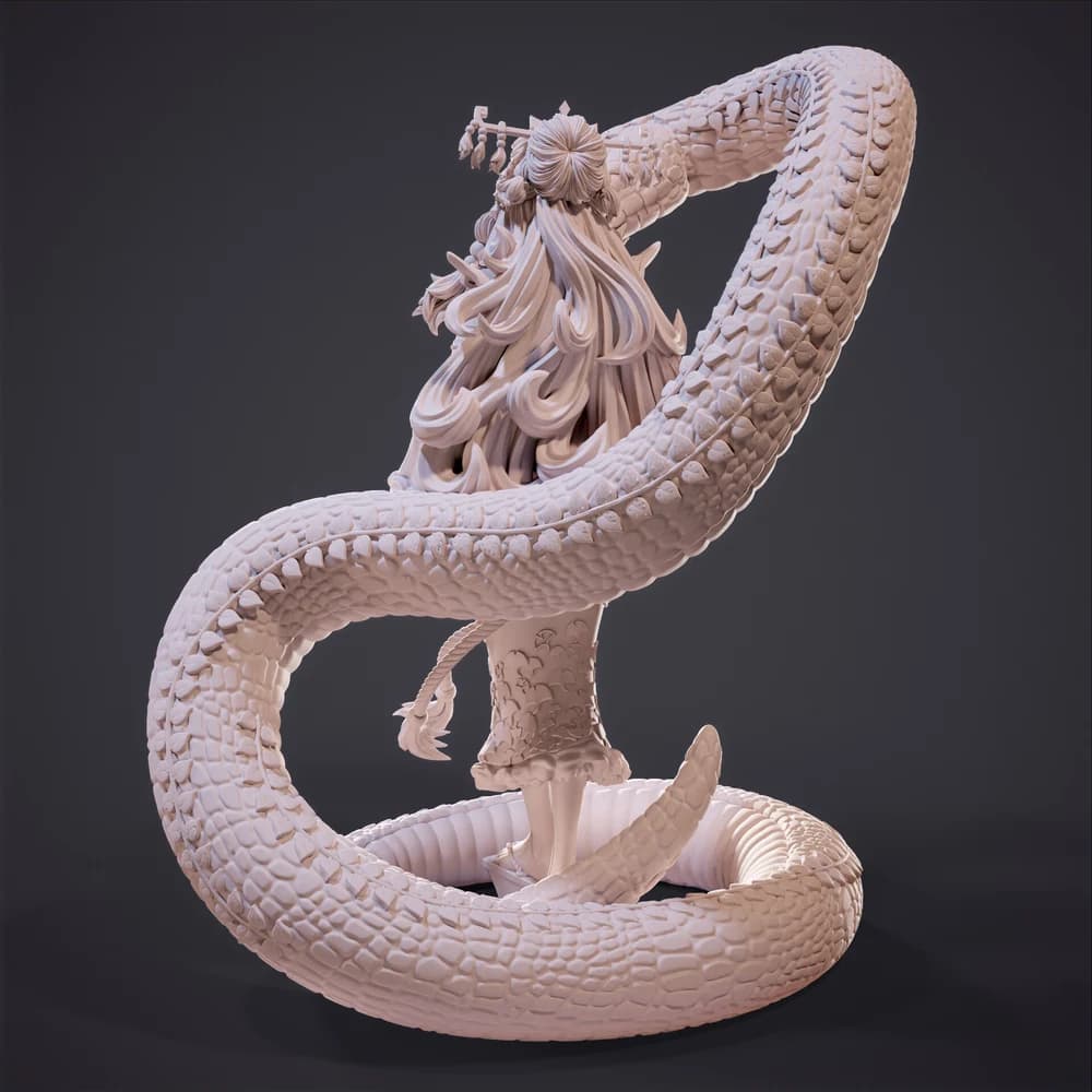 Gueixa Serpente — Miniatura 3D Oriental | RN Estudio