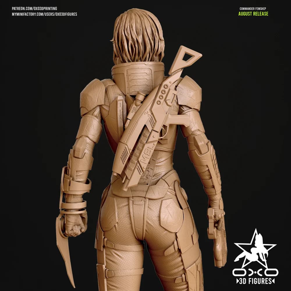 Comandante FemShep — Miniatura 3D Sci-Fi | OXO3D