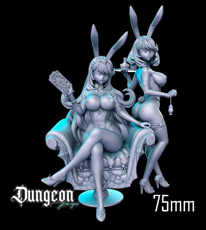 Pyra e Mythra — Miniatura 3D Bunny Girl | RN Estudio