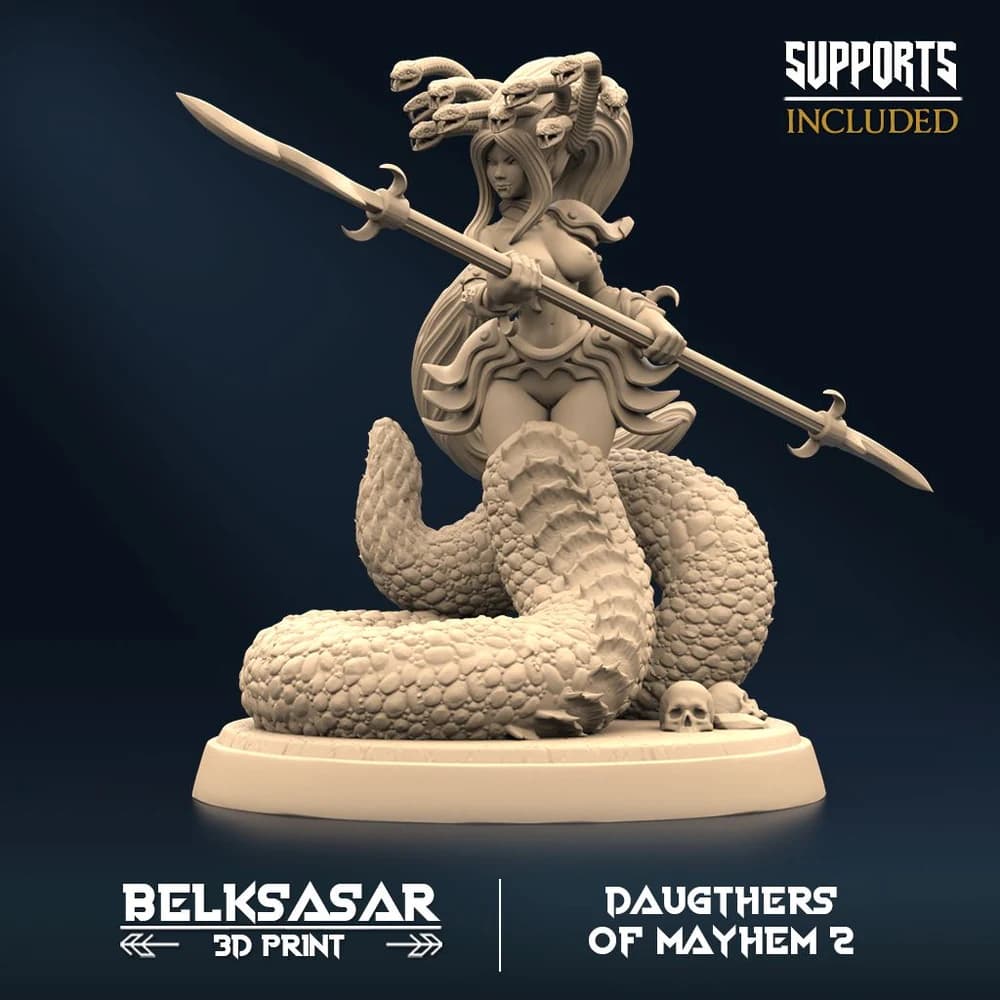 Saqueadora do Caos C — Miniatura 3D Fantasia Sombria | Belksasar