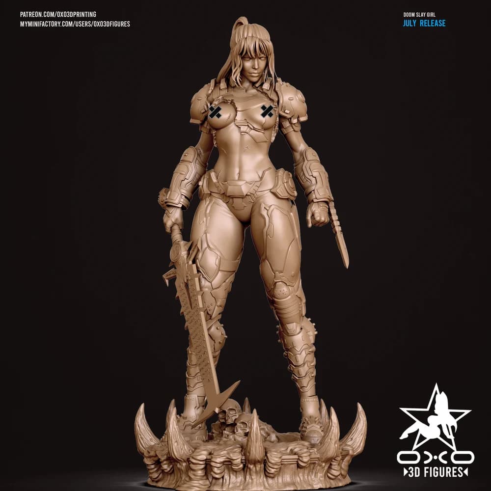 Garota Destruidora — Miniatura 3D Sci-Fi | OXO3D