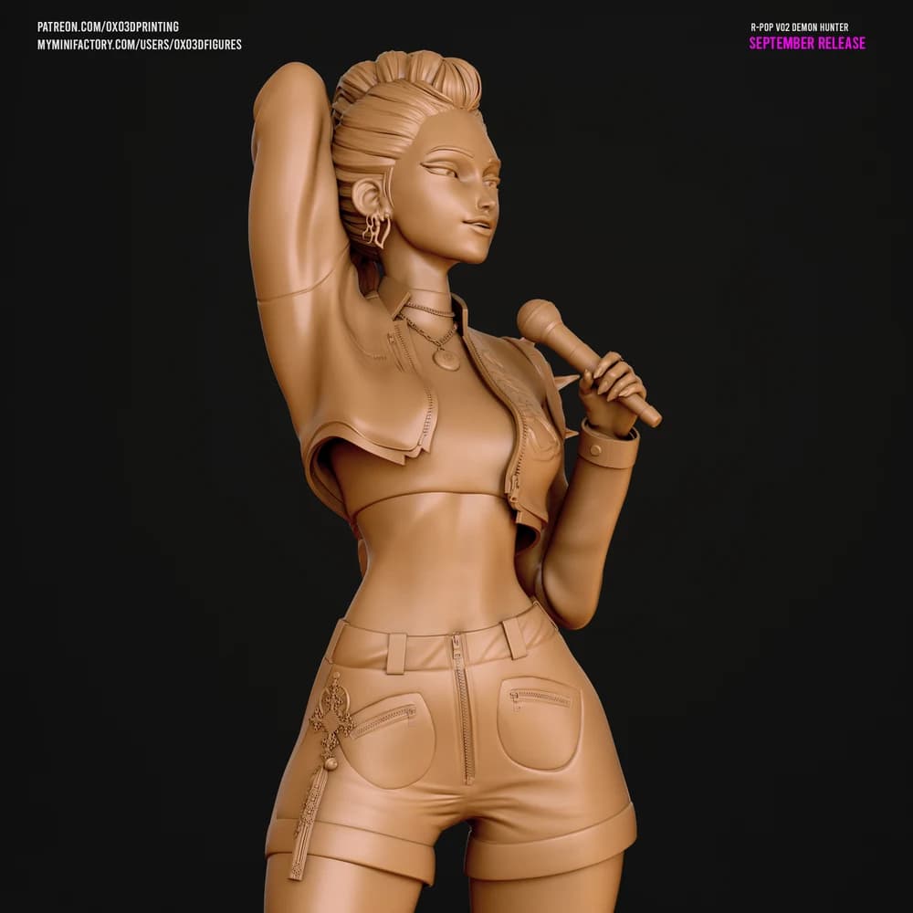 Rumi Caçadora de Demônios K-Pop — Miniatura 3D Cyberpunk | OXO3D