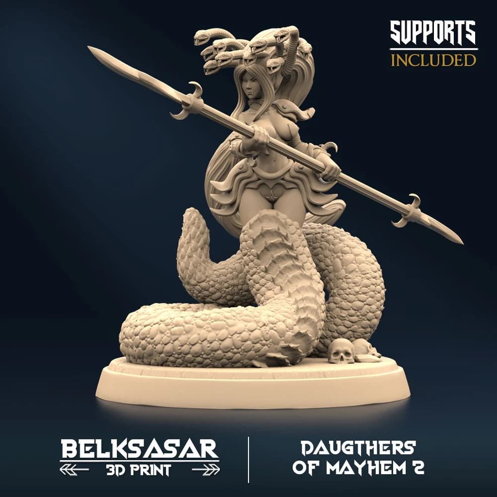 Saqueadora do Caos C — Miniatura 3D Fantasia Sombria | Belksasar