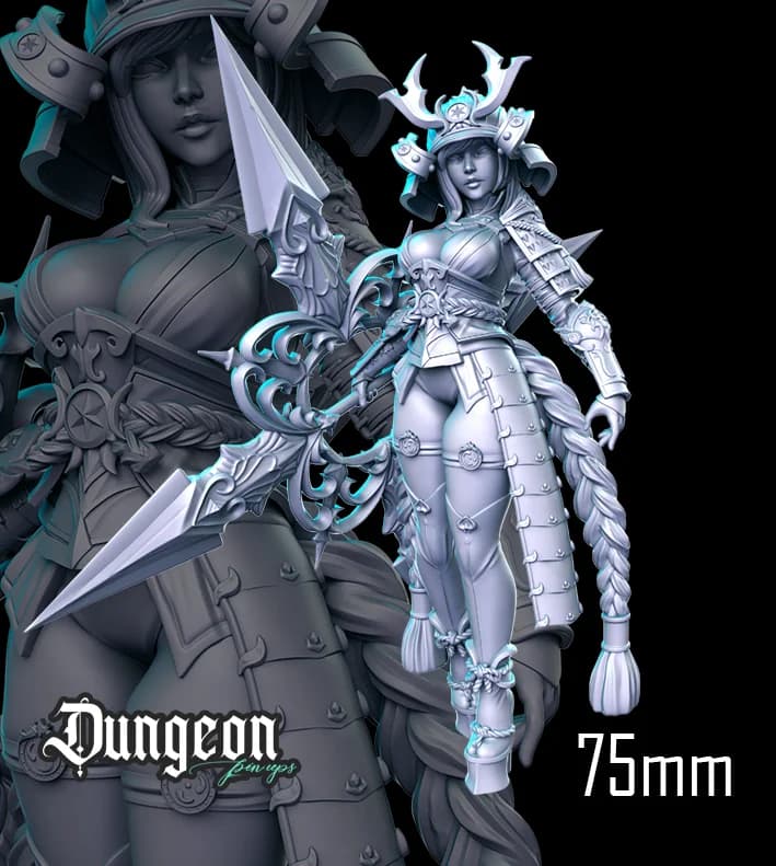 Uma Samurai — Miniatura 3D Oriental | RN Estudio