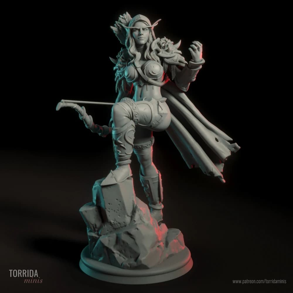 Sylvanas Windrunner — Miniatura 3D Fantasia Épica | Torrida Minis