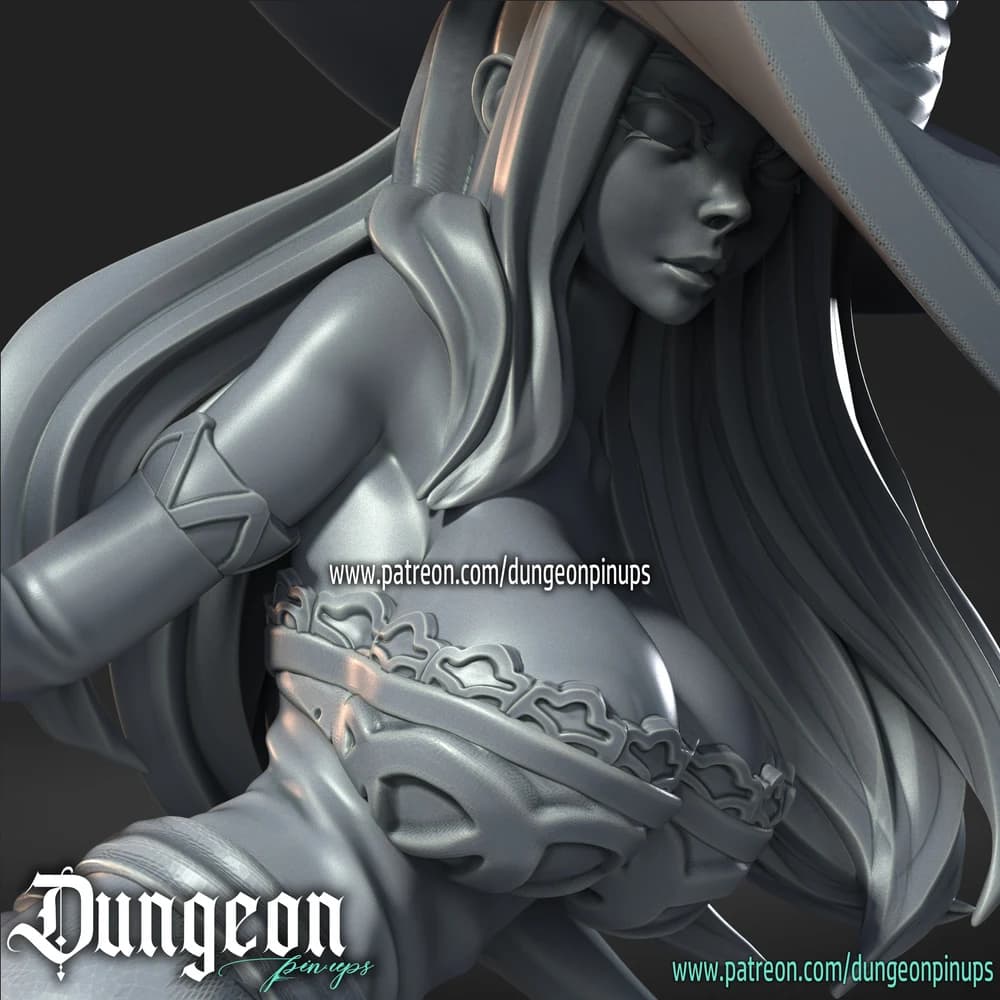 Feiticeira de Dragon's Crown — Miniatura 3D Fantasia | RN Estudio