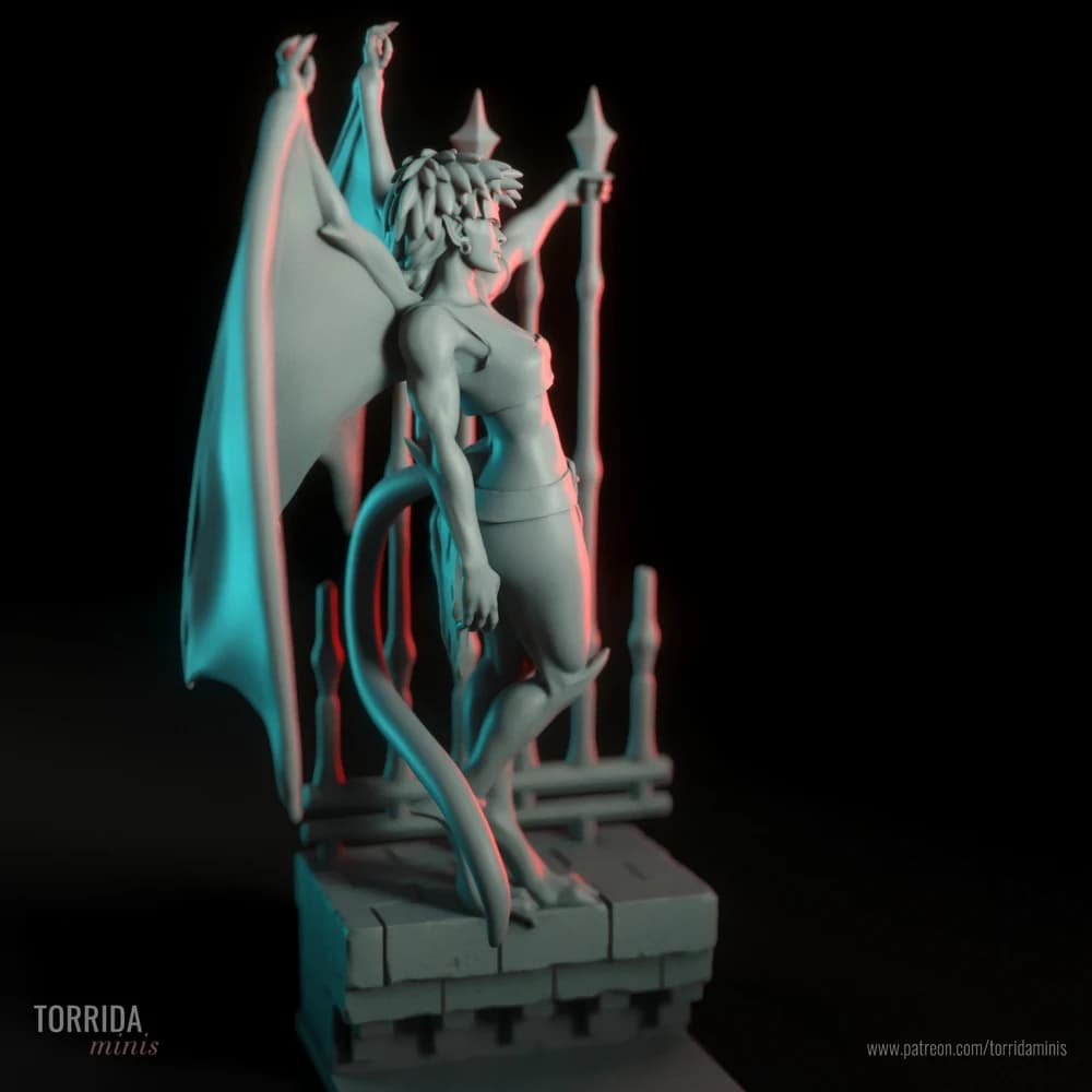 Demona — Miniatura 3D Fantasia Gótica | Torrida Minis