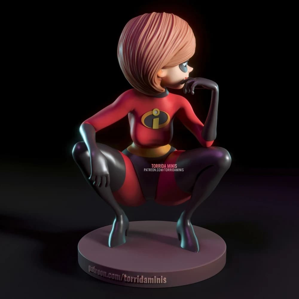 Mulher Elástica — Miniatura 3D Pinup Heroína | Torrida Minis