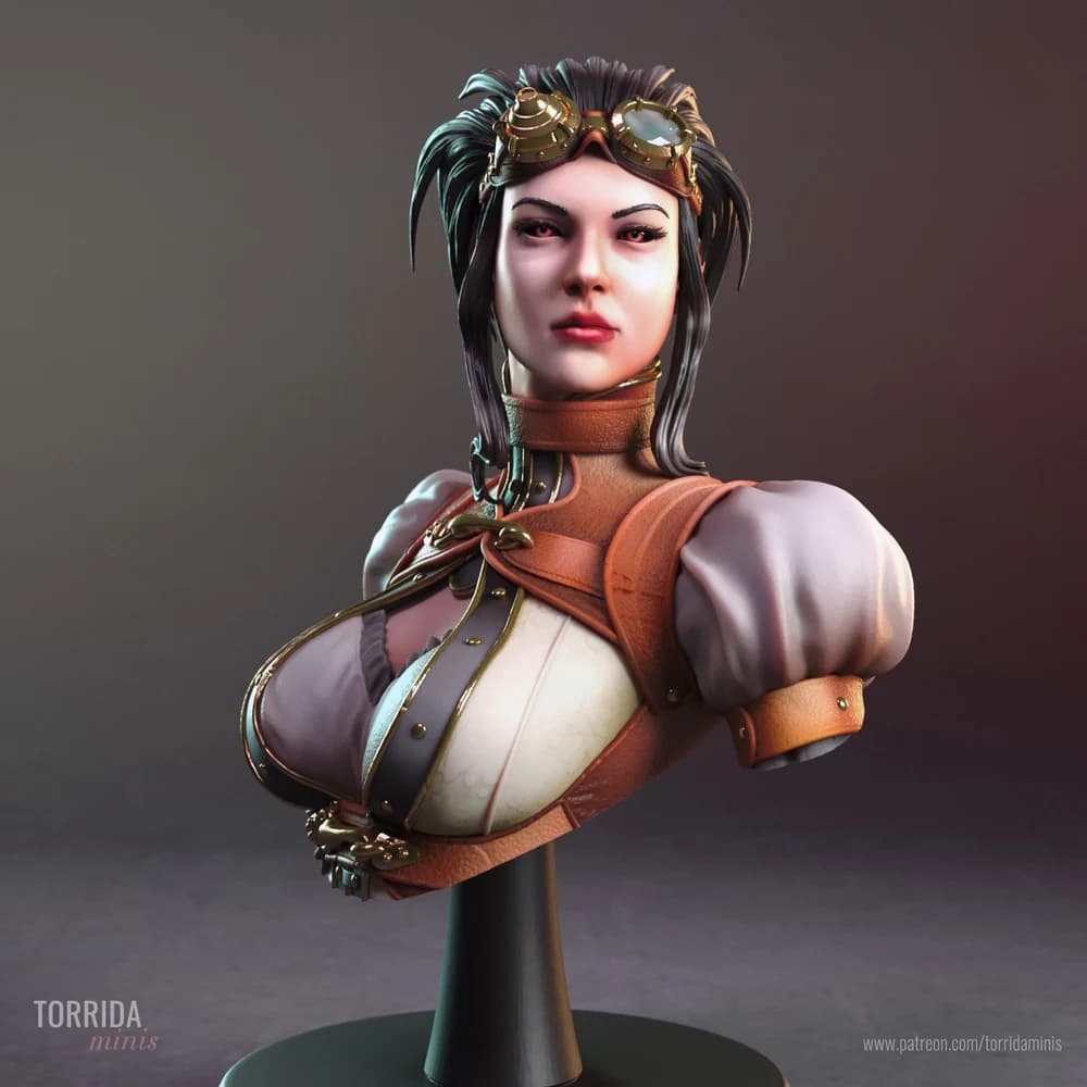 Lady Mechanika Busto — Miniatura 3D Steampunk | Torrida Minis