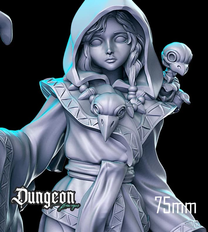 Necromante Ivy — Miniatura 3D Fantasia Sombria | RN Estudio