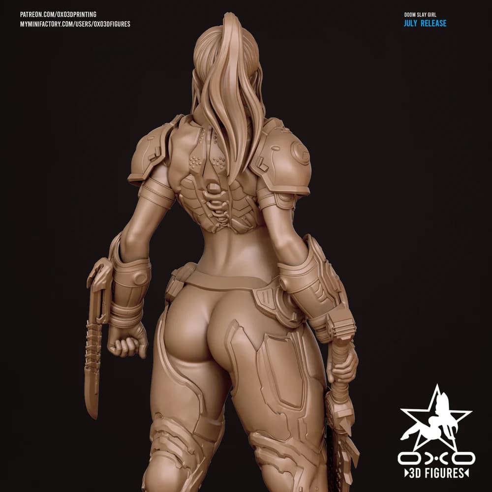 Garota Destruidora — Miniatura 3D Sci-Fi | OXO3D