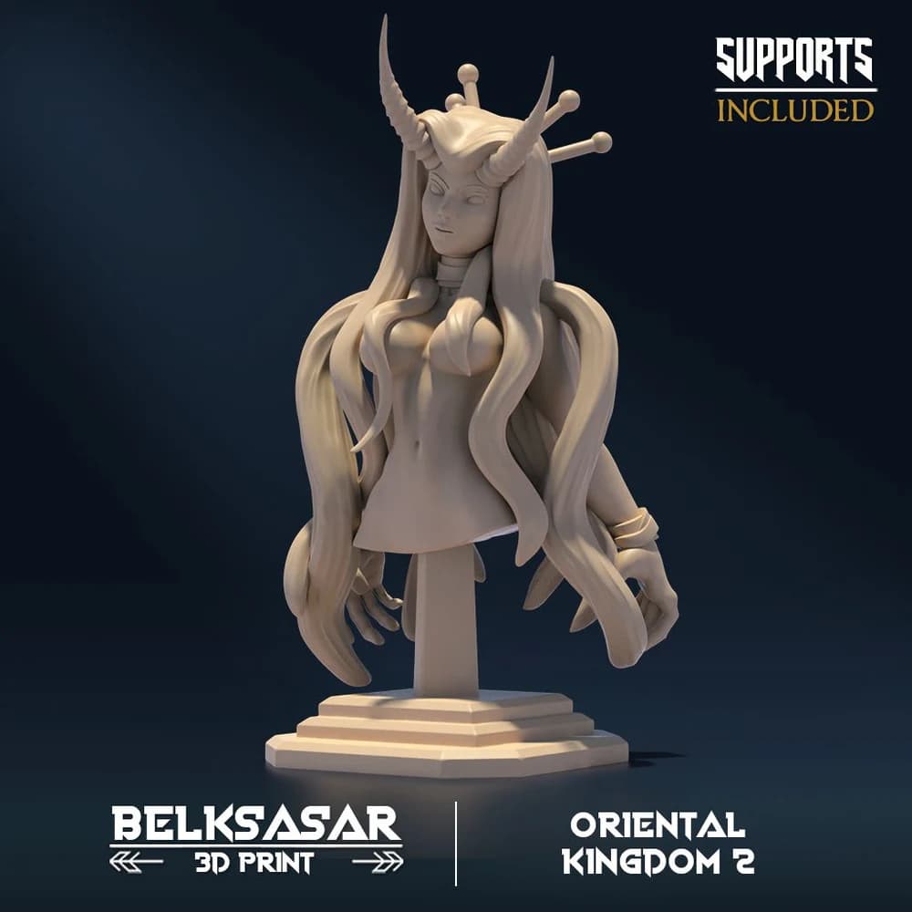 Twilightshine Busto de Oni Feminina — Miniatura 3D Oriental | Belksasar
