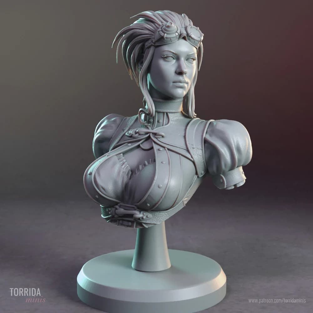 Lady Mechanika Busto — Miniatura 3D Steampunk | Torrida Minis
