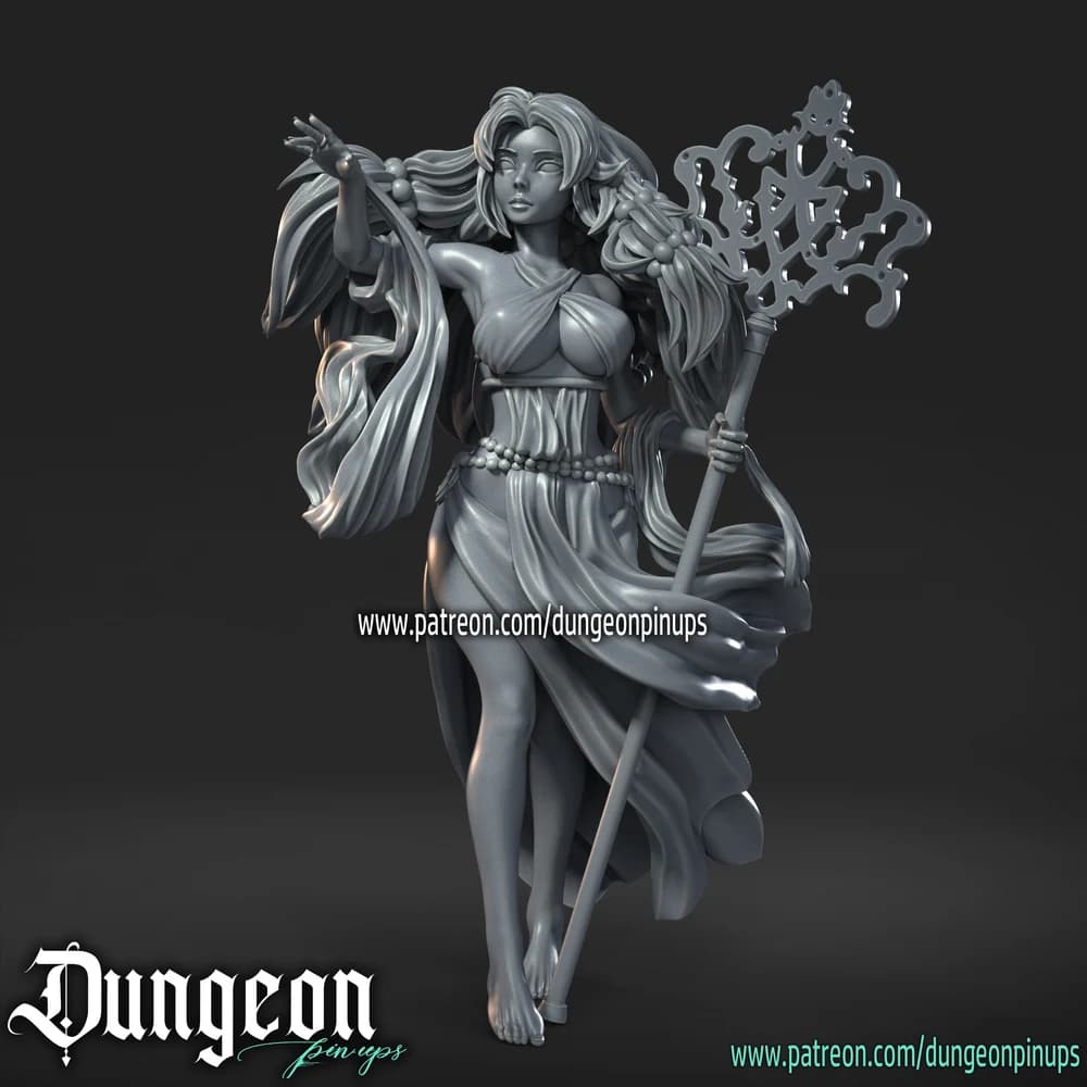Sacerdotisa da Coroa do Dragão — Miniatura 3D Fantasia | RN Estudio