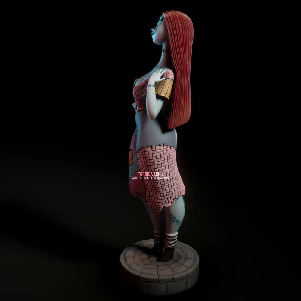 Sally — Miniatura 3D Pinup Gótica | Torrida Minis