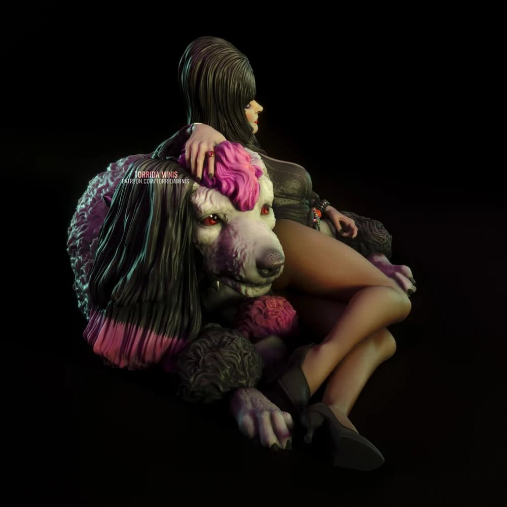 Elvira — Miniatura 3D Gótica Pinup | Torrida Minis