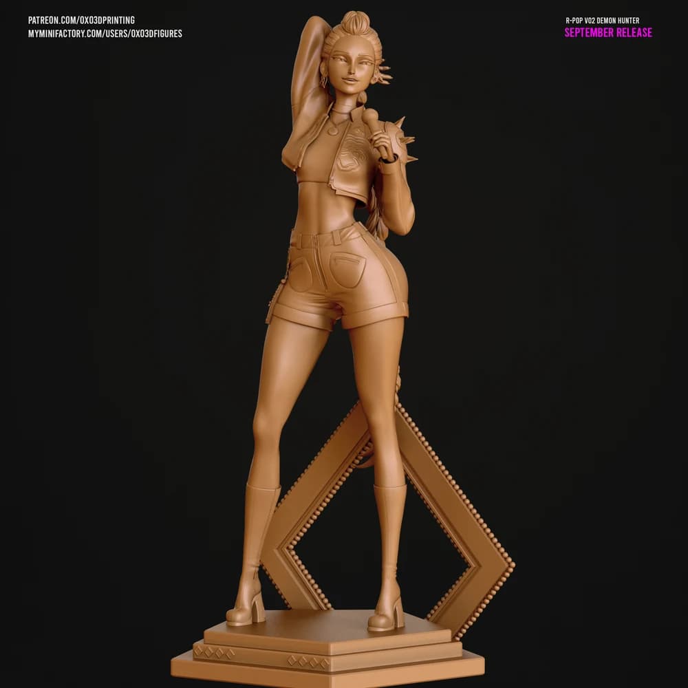 Rumi Caçadora de Demônios K-Pop — Miniatura 3D Cyberpunk | OXO3D