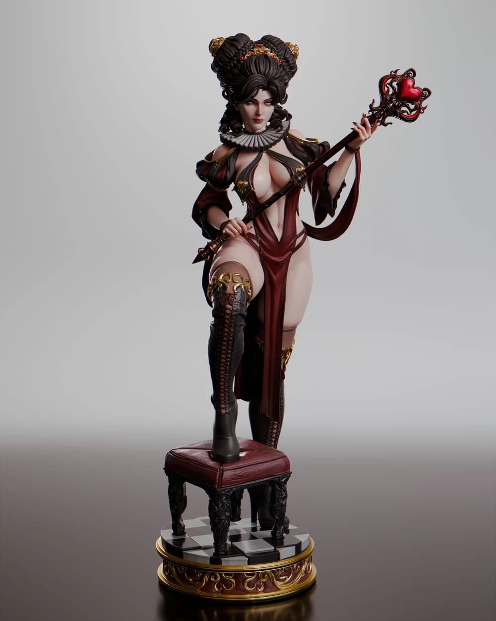 Rainha de Copas — Miniatura 3D Fantasia | Elite Pinup 3D
