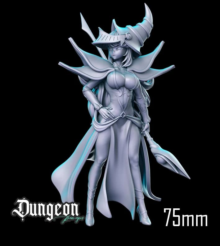 Maga Negra a Cavaleira de Dragão — Miniatura 3D Fantasia | RN Estudio