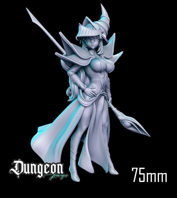 Maga Negra a Cavaleira de Dragão — Miniatura 3D Fantasia | RN Estudio