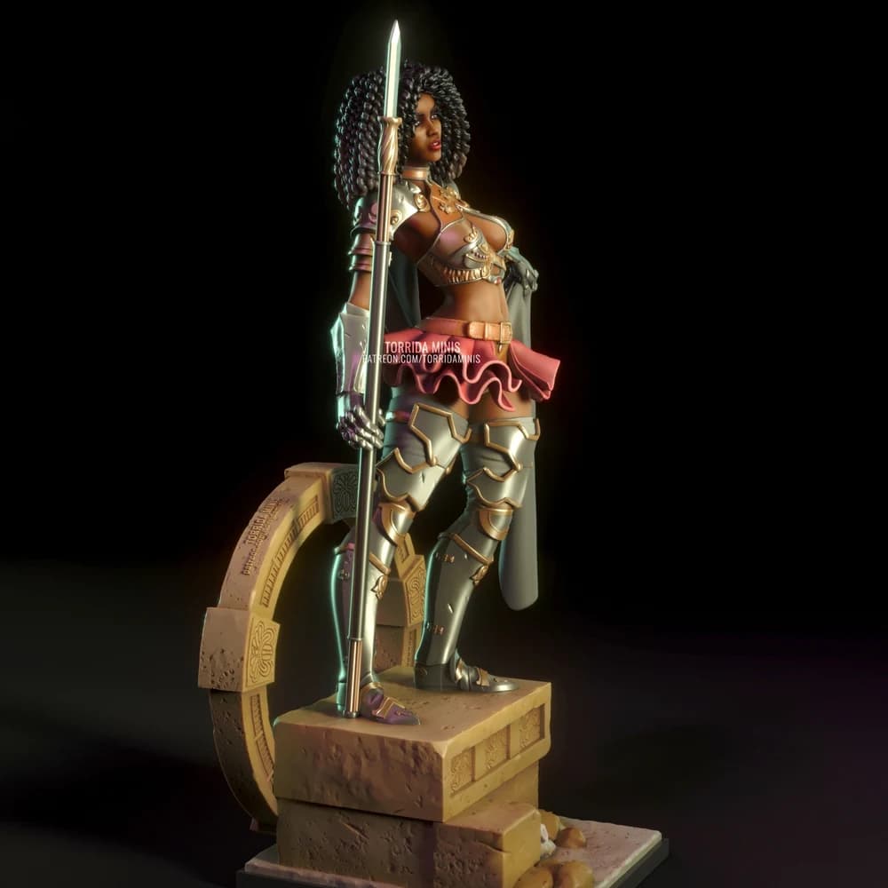 Iza — Miniatura 3D Guerreira Fantasia | Torrida Minis