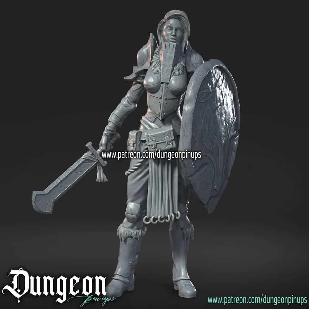 Brunilda — Miniatura 3D Guerreira Fantasia | RN Estudio