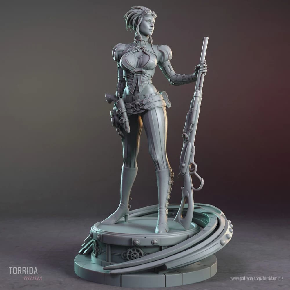 Lady Mechanika — Miniatura 3D Steampunk | Torrida Minis