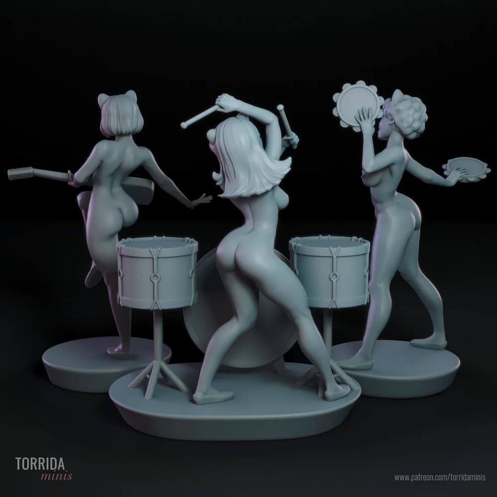 Josie e as Gatinhas — Miniatura 3D Pin-up Retro | Torrida Minis