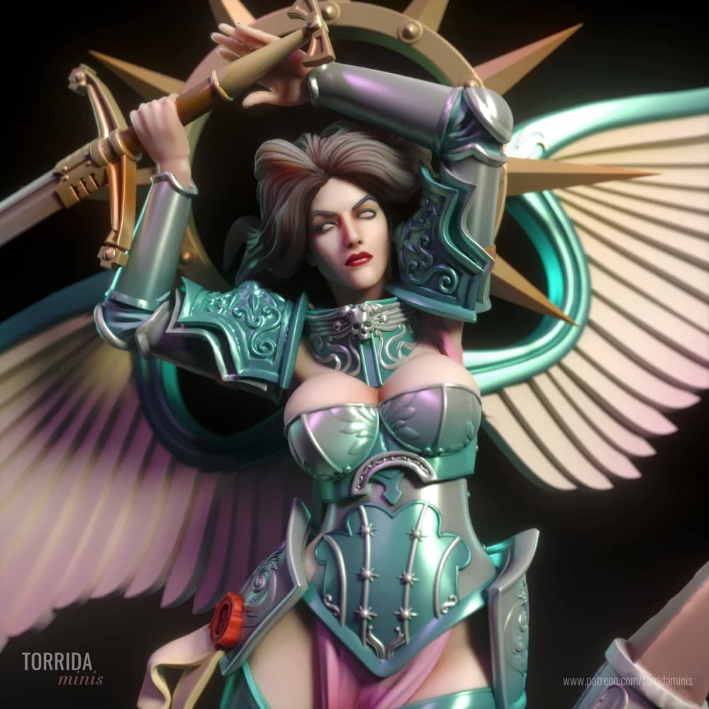 Celeste — Miniatura 3D Anjo Guerreiro | Torrida Minis