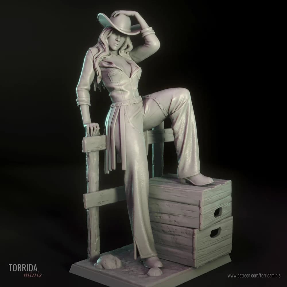 Pam — Miniatura 3D Cowgirl Pin-up | Torrida Minis