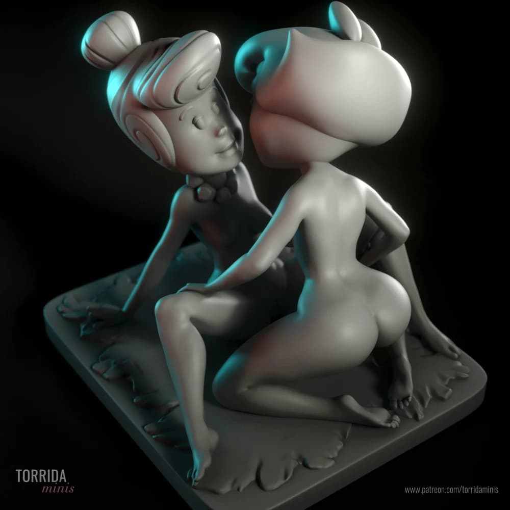 Betty e Wilma — Miniatura 3D Pré-Histórica | Torrida Minis