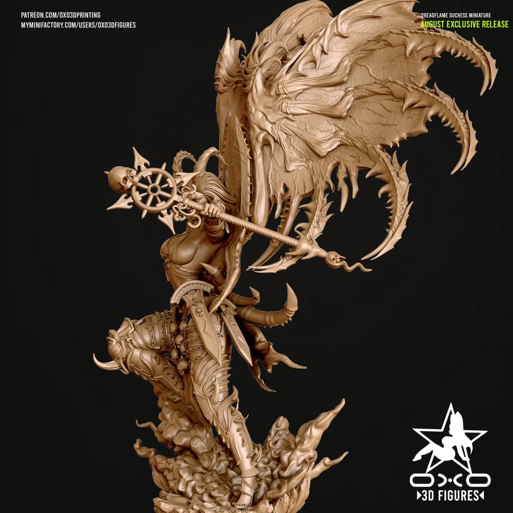 Duquesa da Chama Sombria — Miniatura 3D Fantasia Sombria | OXO3D