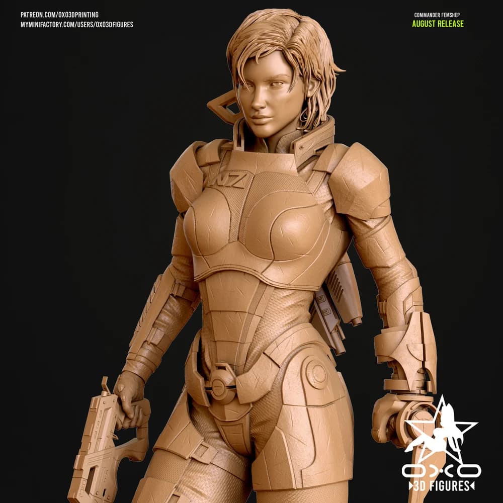 Comandante FemShep — Miniatura 3D Sci-Fi | OXO3D