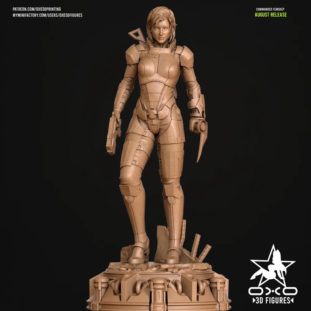 Comandante FemShep — Miniatura 3D Sci-Fi | OXO3D
